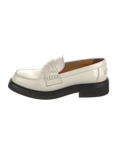 Pre-owned Dior Boy Leather Loafers In White