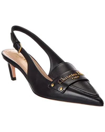 Dior Boy Leather Slingback Pump In Black