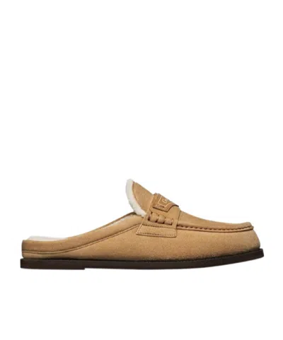 Dior Boy Logo Muller Shoes In Brown