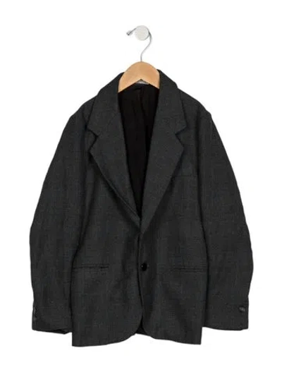 Pre-owned Dior Kids' Boys Pattern Printed Button Closure Blazer In Grey