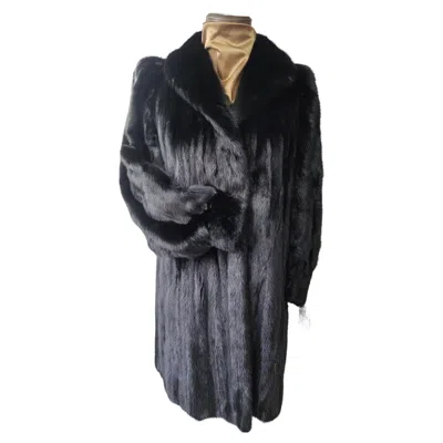 Pre-owned Dior Brand New Christian  Black Mink Fur Swing Coat (size 12-m)