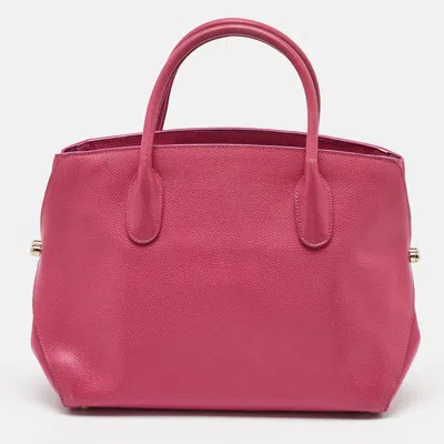 Pre-owned Dior Bright Pink Leather Open Bar Tote