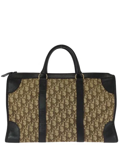 Dior Brown Canvas Trotter Handbag (authentic Pre-loved) In Neutral