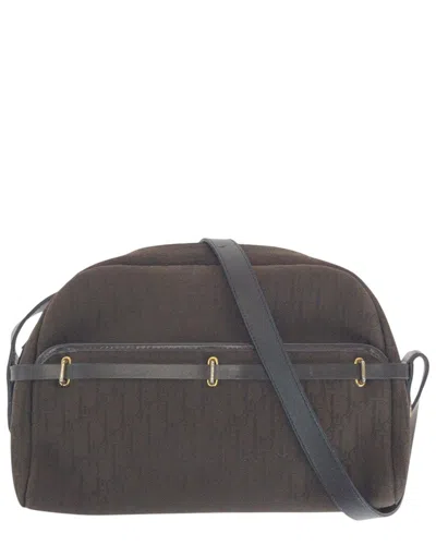 Dior Brown Canvas Trotter Shoulder Bag (authentic Pre-loved) In Black