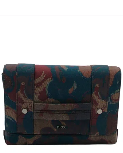 Dior Brown Canvas X Peter Doig Shoulder Bag (authentic Pre-loved) In Multi