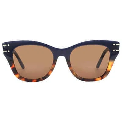 Pre-owned Dior Brown Cat Eye Ladies Sunglasses Signature B4i Cd40103i 90e 52
