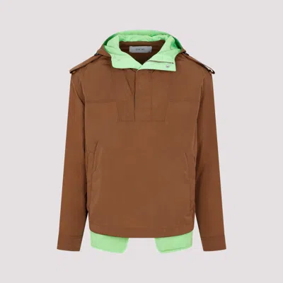 DIOR BROWN HOODED ANORAK