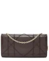 Dior Brown Lambskin Rendezvous Wallet On Chain (authentic Pre-loved)
