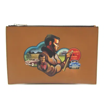 Pre-owned Dior Brown Leather Clutch Bag ()