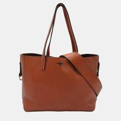 Pre-owned Dior Brown Leather D-bee Leather Tote