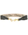 Dior Brown Leather Oblique Studded Shoulder Strap (authentic Pre-loved) In Black