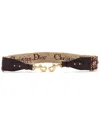 Dior Brown Leather Oblique Studded Shoulder Strap (authentic Pre-loved) In Brown