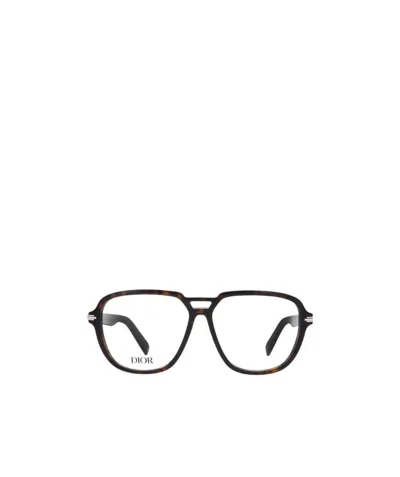 Dior Brown Multicolor Logo Geometric Frame Flat Mirror In Black