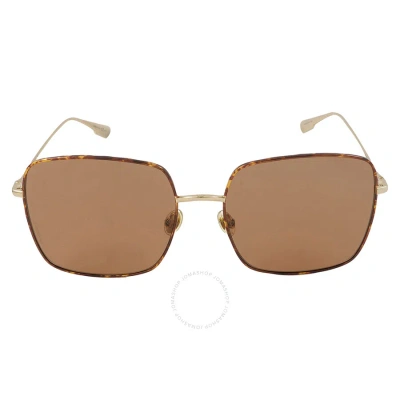 Dior Brown Square Ladies Sunglasses Stellaire1 006j/2m 59 In Brown / Gold
