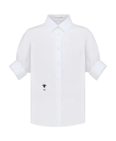 Dior Bubble Sleeve Button Shirt In White
