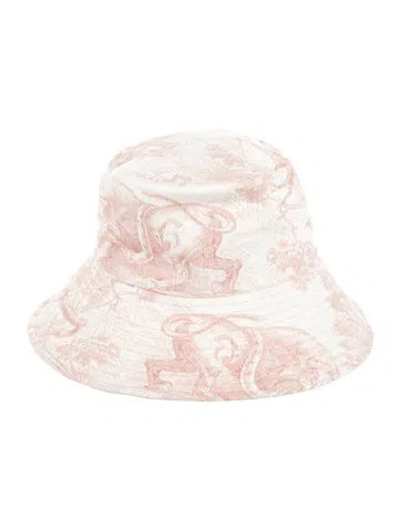 Pre-owned Dior Bucket Hat In Pink/white