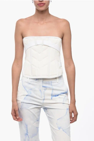 Dior Buckled Corset With Embossed Logo In White