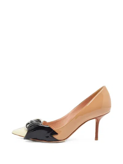 Pre-owned Dior Buckled Pointed-toe Pumps In Neutrals