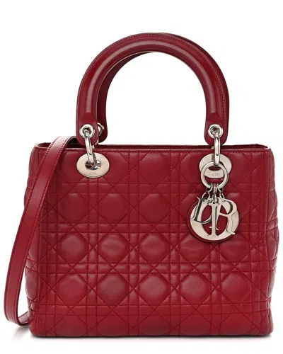 Dior Burgundy Cannage Leather Lady  (authentic Pre-loved)