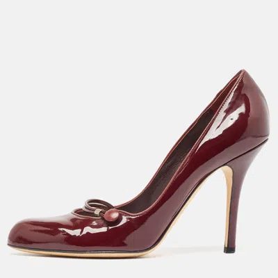 Pre-owned Dior Burgundy Patent Leather Pumps Size 41