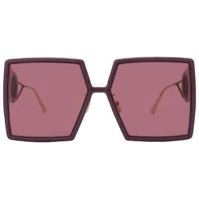 Pre-owned Dior Burgundy Square Ladies Sunglasses 30montaigne Su 60d0 58 30montaigne Su In Red