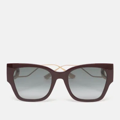 Pre-owned Dior Burgundy/black Gradient Acetate And Gold Tone Metal Lhf1i 30montaigne 1 Square Sunglasses