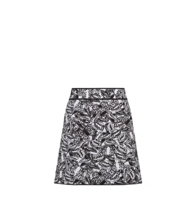 Dior Butterfly Miniskirt In White And Black In Gray