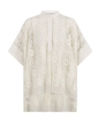 Dior Button Detail Shirt In Nude