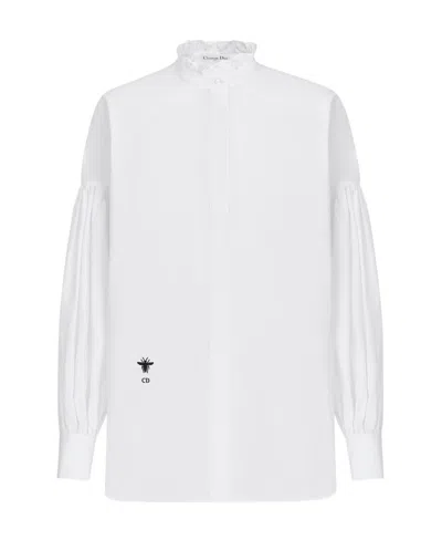 Dior Button Long-sleeved Shirt In White