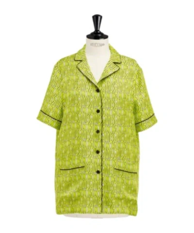 Dior Button Short Sleeve Shirt In Green