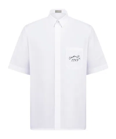 Dior Button Short Sleeve Shirt In White