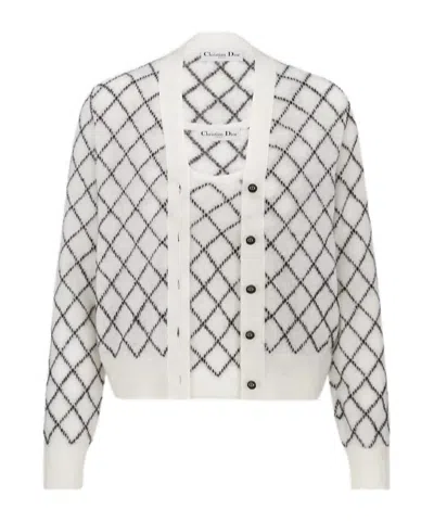 Dior Button Two-piece Sweater In White