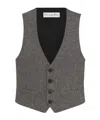 Dior Button Wool Vest In Black