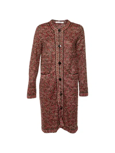 Pre-owned Dior Button-front Longline Cardigan In Red