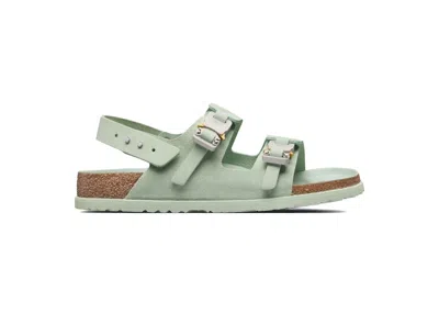 Pre-owned Dior By Birkenstock Sandale Milano Nubuck Calfskin Sneakers In Pastel Green