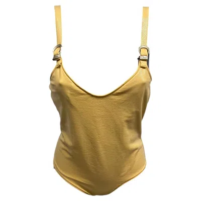 Pre-owned Dior By Galliano One Piece Gaucho Swimsuit In Brown