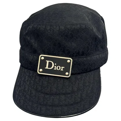 Pre-owned Dior By John Galliano Logo Monogram Oblique Black Cap