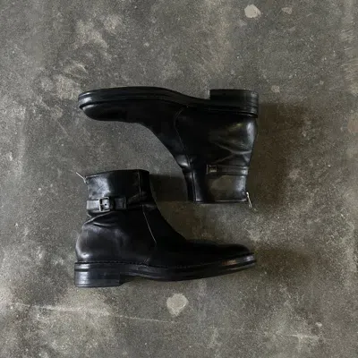 Pre-owned Dior Calf Leather Strap Boots In Black