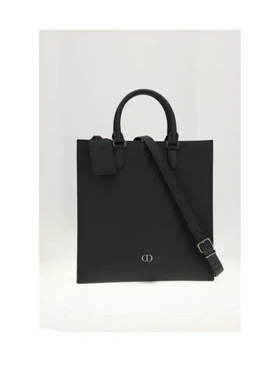 Dior Calfskin Leather Shoulder Bag In Black