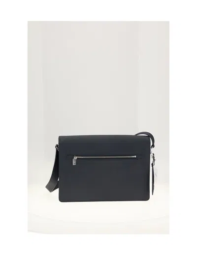 Dior Calfskin Leather Shoulder Bag In Navy