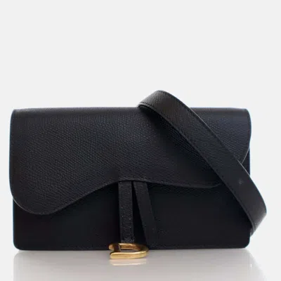 Pre-owned Dior Calfskin Saddle Belt Bag