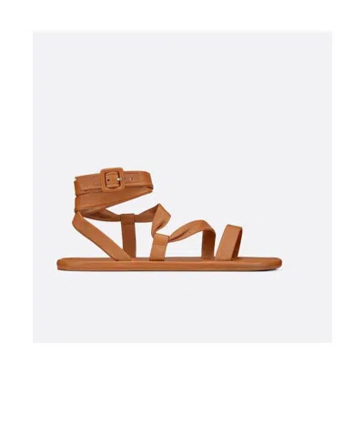 Dior Calfskin Sandals In Brown