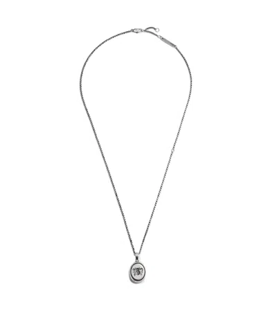 Dior Cameo Bee Necklace In Gray