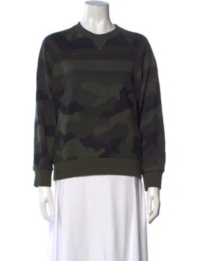 Pre-owned Dior Camouflage Print Crew Neck Sweater In Green