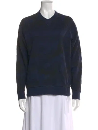 Pre-owned Dior Camouflage Print Crew Neck Sweatshirt In Blue