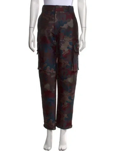 Pre-owned Dior Camouflage Print Straight Leg Pants In Blue