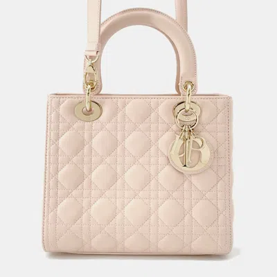 Pre-owned Dior Canage Powder Pink Lambskin Size Medium