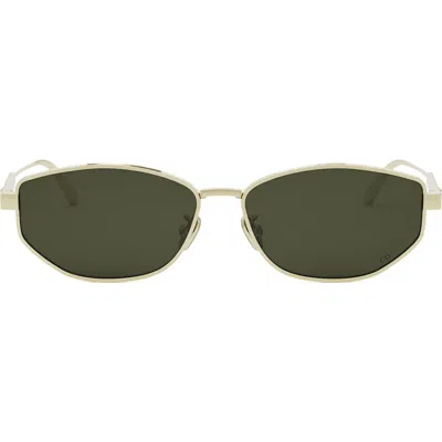 Dior Cannage B1u Geometrical Sunglasses, 57mm In Gold