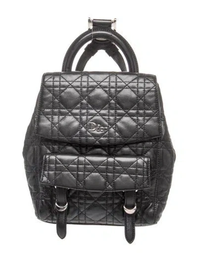 Pre-owned Dior Cannage Backpack In Black