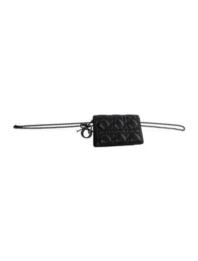 Pre-owned Dior Cannage Belt Bag In Black